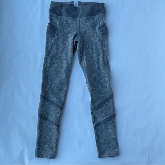 Ivivva by Lululemon Athletic Leggings Grey with side pockets Girls Size 10 - Picture 4 of 15